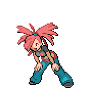 Pixelart: Flannery, lider sali z Lavaridge Town, na przezroczystym tle.