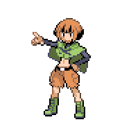 Pixelart: Gardenia, lider sali z Eterna City, na przezroczystym tle.
