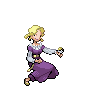 Pixelart: Glacia, członkini Elitarnej Czwórki z Ever Grande City, na przezroczystym tle.
