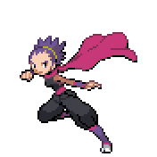 Pixelart: Janine z gier HeartGold i SoulSilver na przezroczystym tle.