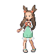 Pixelart: Jasmine, lider sali z Olivine City, na przezroczystym tle.