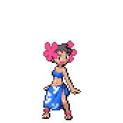 Pixelart: Phoebe, członkini Elitarnej Czwórki z Ever Grande City, na przezroczystym tle.