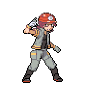 Pixelart: Roark, lider sali z Oreburgh City, na przezroczystym tle.